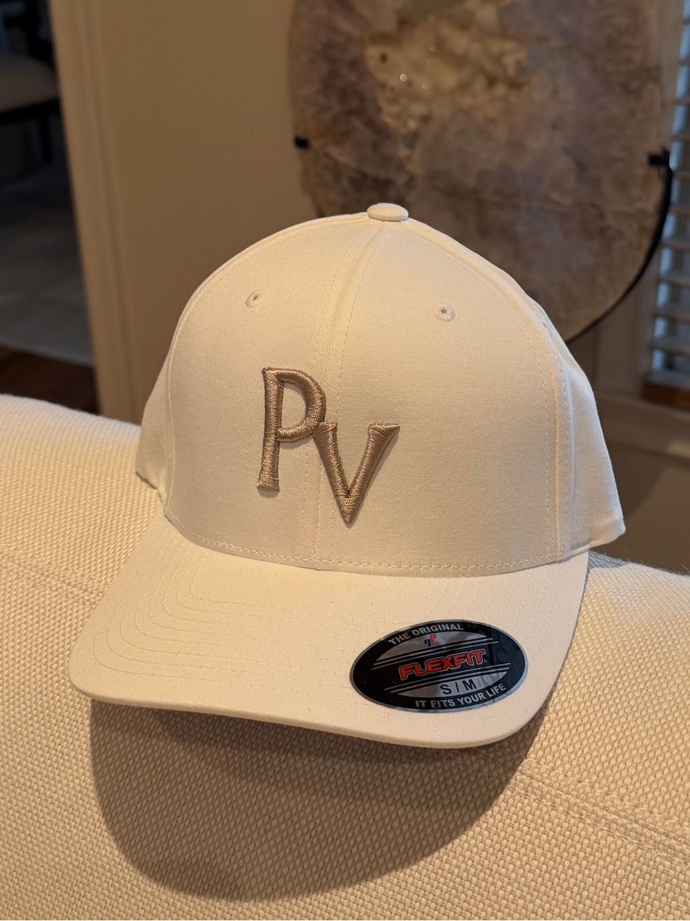 Pura Vida Miami White PV Embroidered Flexfit Baseball Cap